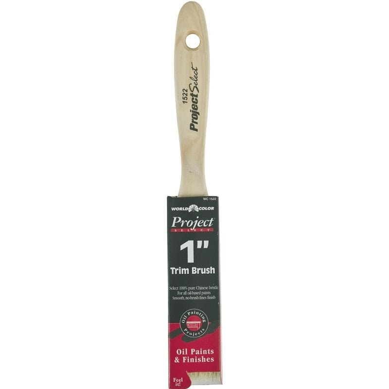 Linzer 1522-1 Paint Brush, 1 in W, 2-1/4 in L Bristle, China Bristle, Beaver Tail Handle