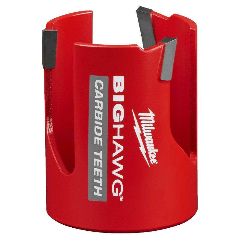 Milwaukee Big Hawg 49-56-9210 Hole Saw, 2-1/8 in Dia, 2-7/16 in D Cutting, 5/8-18 Arbor, 3 TPI