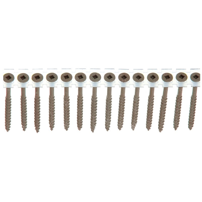 Senco 08D Series 08D250W Deck Screw, Brown, 2-1/2 in L, Flat Head, #2 Drive, Steel, Weatherex, 800/PK