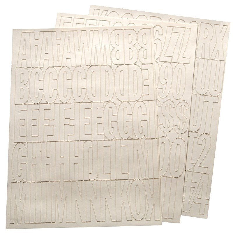 Hy-Ko 30014 Die-Cut Number and Letter Set, 2 in H Character, White Character, White Background, Vinyl
