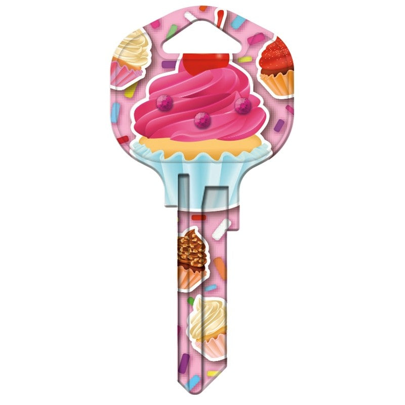 Hy-Ko 15005KW1-CPBL Key Blank, Cupcake Bling, Brass, Nickel, For: Kwikset KW1 Keyways, KW1-CPBL Key Number (Pack of 5)