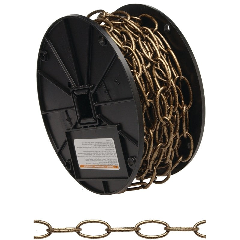 Campbell 072-0428N Decorator Chain, #4, 90 ft L, 70 lb Working Load, Metal, Zinc