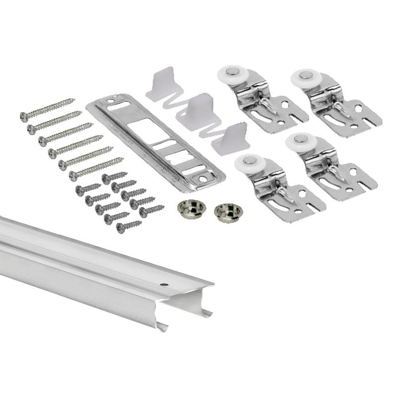 Renin BP210K-07200-AL Door Hardware and Track Set, 72 in L Track, Aluminum