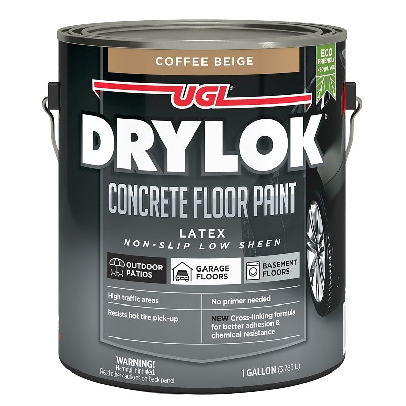 Drylok 43713 Floor Paint, Latex, Flat, Coffee Beige, 1 gal, 300 to 400 sq-ft Coverage Area (Pack of 2)