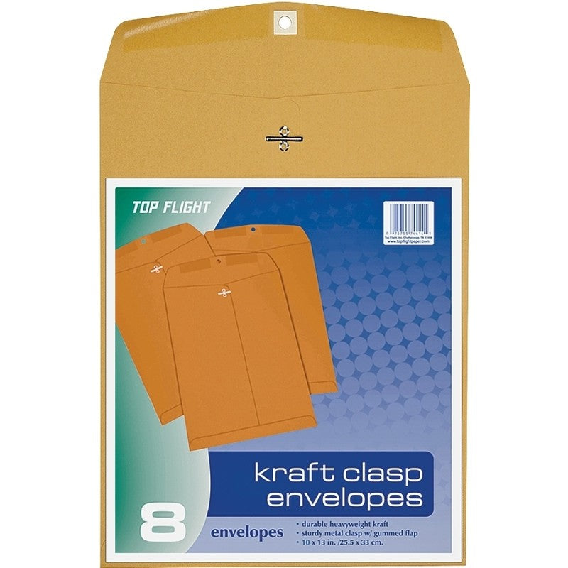 Top Flight 6911004 Envelope, Kraft Paper, 10 in W
