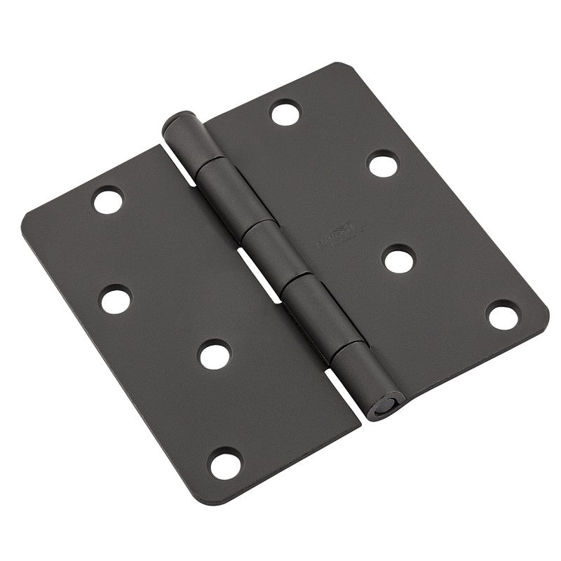National Hardware 512 Series N830-432 Door Butt Hinge, 1/4 in Corner Radius, Black, 4 in H Frame Leaf, Steel