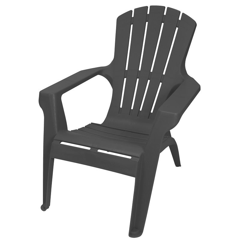 Gracious Living Adirondack II 11453-26ADI Adirondack Chair, 35-1/4 in D, 33-1/2 in H, Resin Seat, Flat Gray Frame