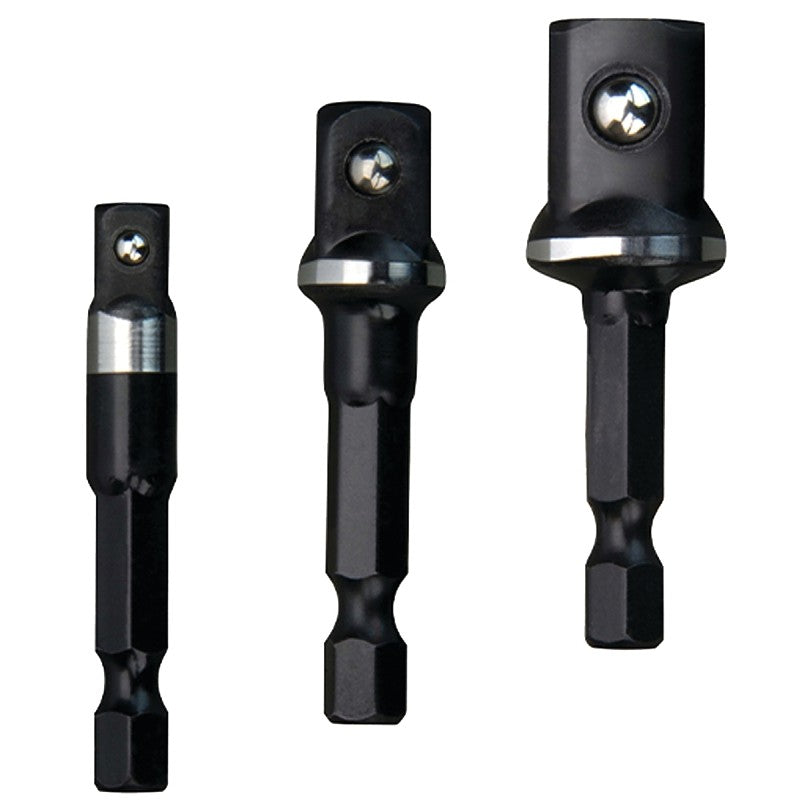 Milwaukee 48-32-5033 Socket Adapter Set, 1/4 in Drive, Hex Drive, 1-7/8 in L, Steel