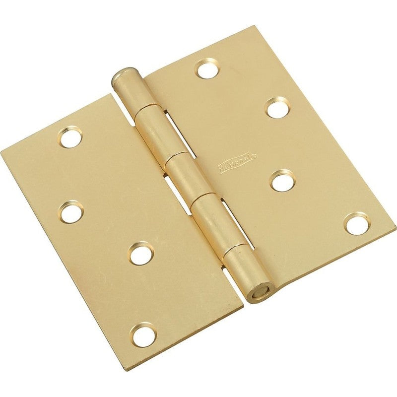 National Hardware N830-231 Door Hinge, Cold Rolled Steel, Satin Brass, Non-Rising, Removable Pin, Full-Mortise, 50 lb