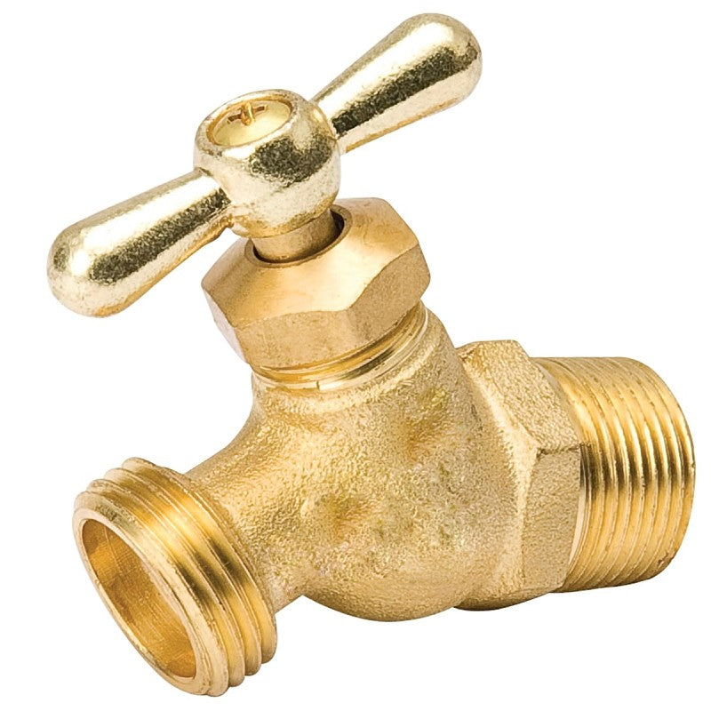 B & K 102-304 Hose Bibb, 3/4 x 3/4 in, MPT x Male Hose, 125 psi, Antique, Brass Body