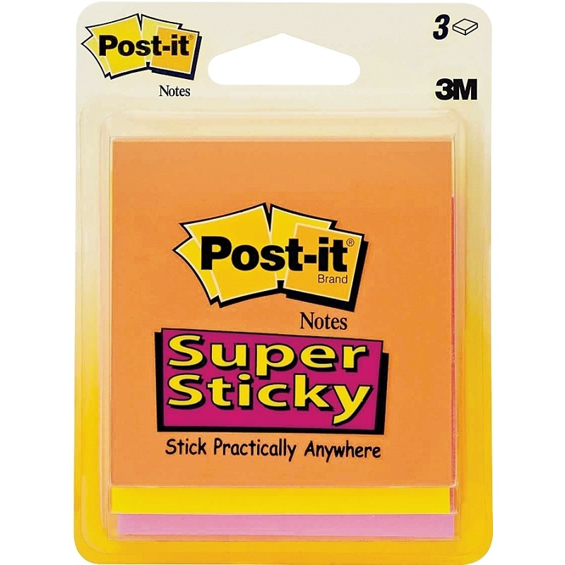 Post-it Marrakesh 3321-SSAN Super Sticky Note, Neon, 45-Sheet