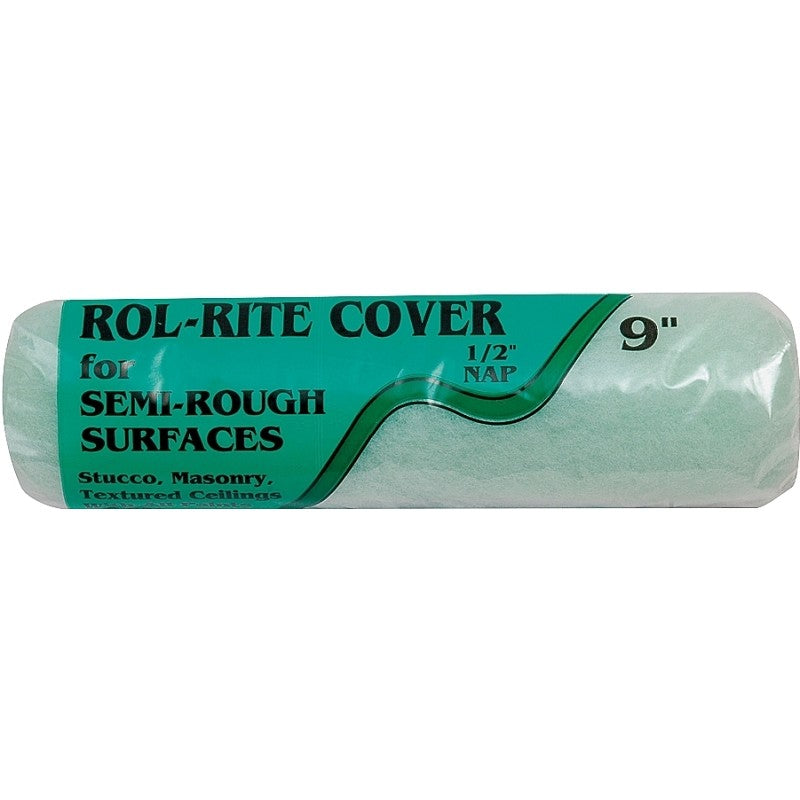 Linzer RR 950 Paint Roller Cover, 1/2 in Thick Nap, 9 in L, Fabric Cover, Green