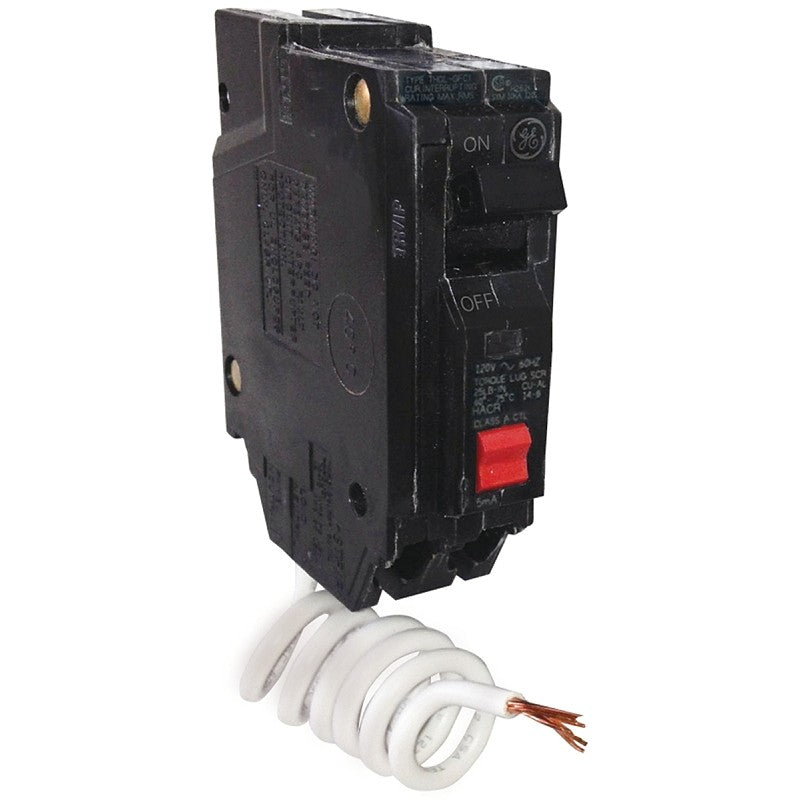 GE THQL1130GFTP Feeder Circuit Breaker, Thermal Magnetic, 30 A, 1-Pole, 120 V, Non-Interchangeable Trip, Plug