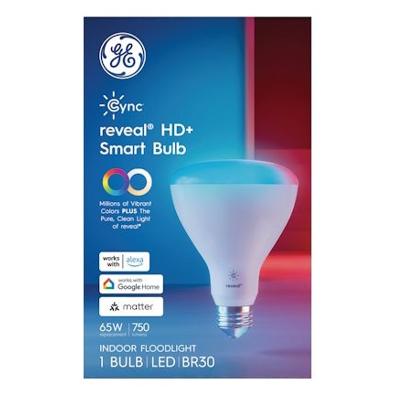GE Cync reveal 93131801 Smart Light Bulb, 9.5 W, Wi-Fi Connectivity: Yes, App, Voice Control, Medium Lamp Base