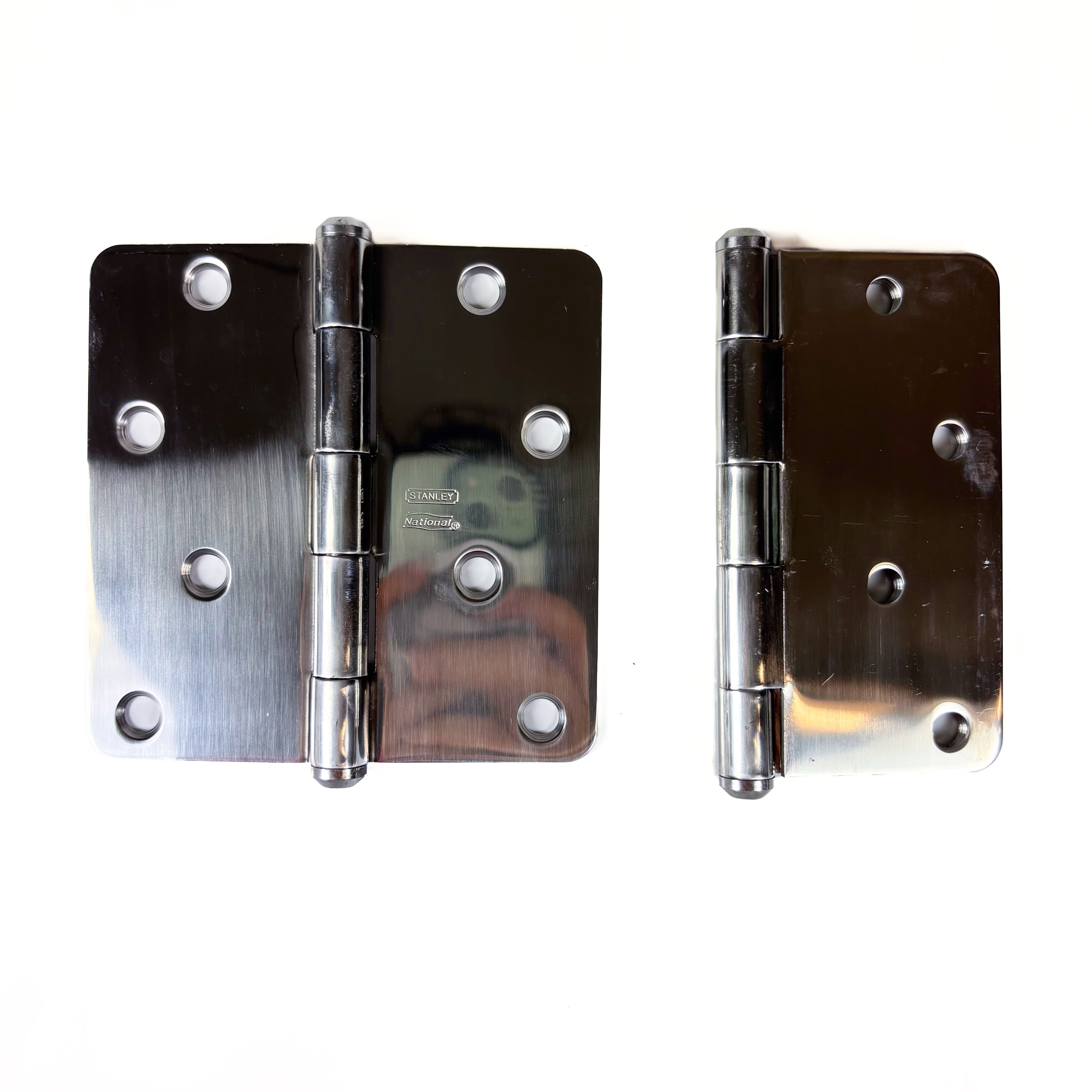 Door Hinges 4 Inch 1/4 Radius Stainless Steel 2 Pack