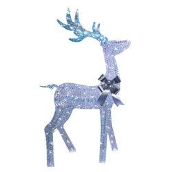 Santas Forest 56088 Iridescent Buck with Bow Yard Decor, 18 in L, 6 in W, Metal/PVC, Internal Light