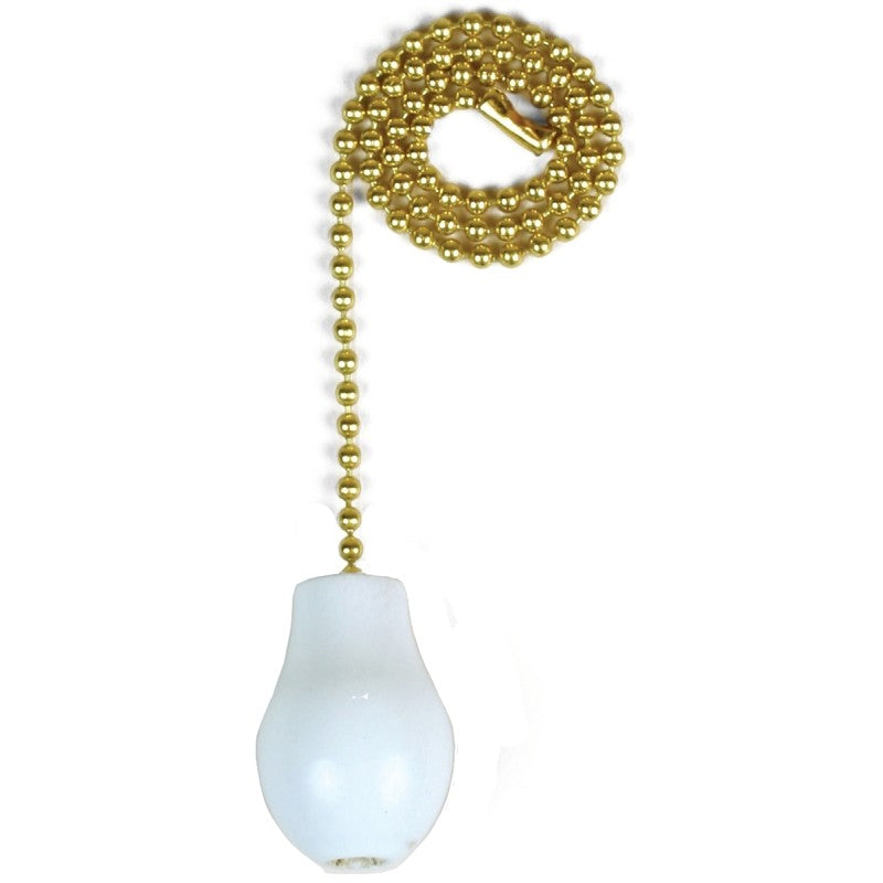 Jandorf 60319 Pull Chain, 12 in L Chain, Brass, White