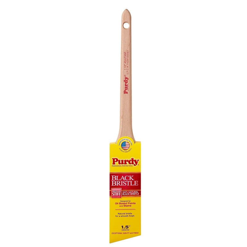 Purdy 024015 Trim Brush, Natural Black, Natural Hardwood Handle, 1-1/2 in W, China Bristle, Rat Tail Handle