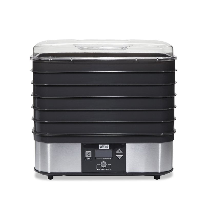 Weston 75-0401-W Digital Food Dehydrator, 500 W, 6-Tray, ABS, Black, 13-1/2 in W x 10-1/2 in D x 11 in H Tray