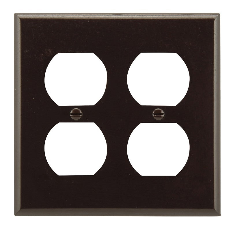 Eaton Wiring Devices 2150B-BOX Receptacle Wallplate, 4-1/2 in L, 4-9/16 in W, 2 -Gang, Thermoset, Brown (Pack of 10)