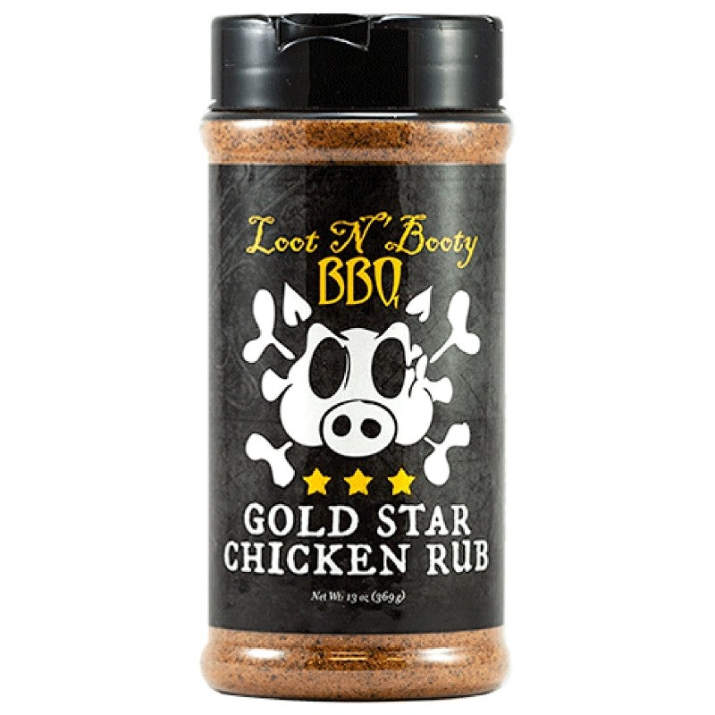 Loot N' Booty BBQ OW88251 Gold Star Rub, 13 oz Bottle