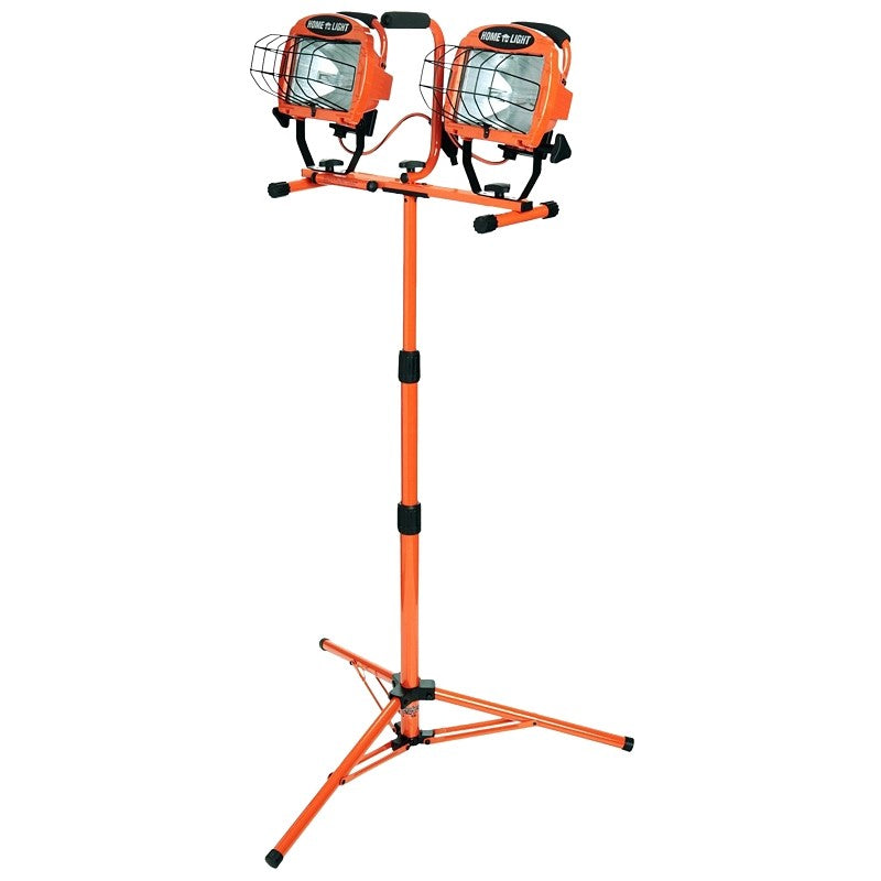 CCI L14SLED Work Light with Telescoping Tripod Stand, 120 V, 1 W, 2-Lamp, Halogen Lamp, 20,000 Lumens Lumens, Orange