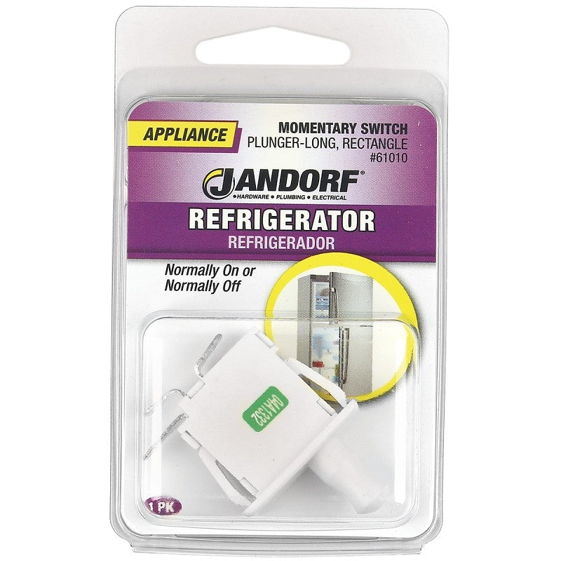 Jandorf 61010 Switch, 12/16 A, 125/250 V, SPST, Tab Terminal, White