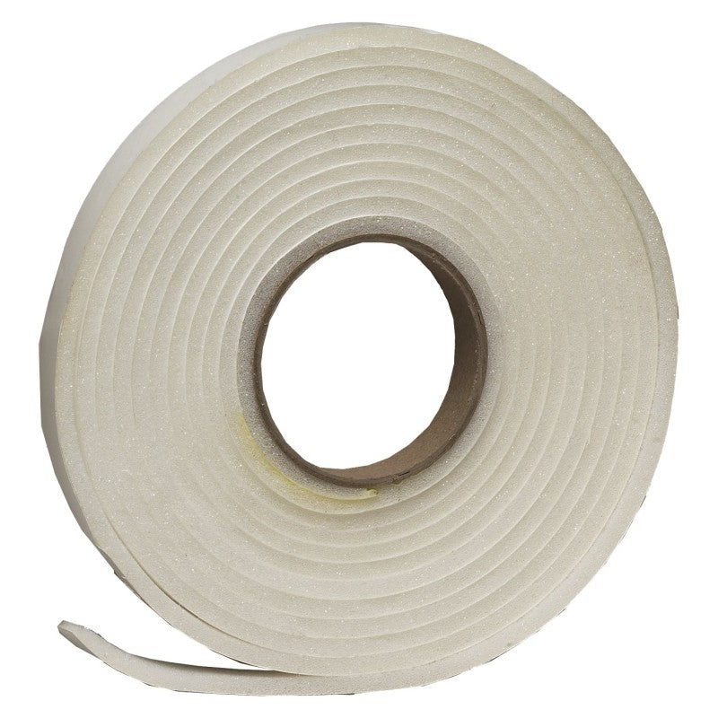 Frost King L342H Foam Tape, 3/4 in W, 17 ft L, 1/4 in Thick, Polyfoam, White
