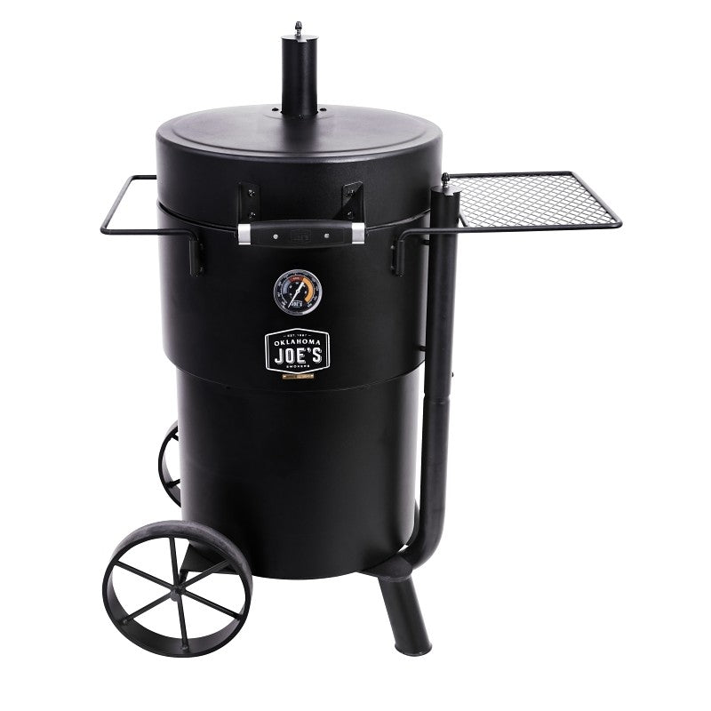 Char-Broil 19202089 Drum Smoker, Porcelain-Coated Steel Cooking Surface, Charcoal, Steel, Black