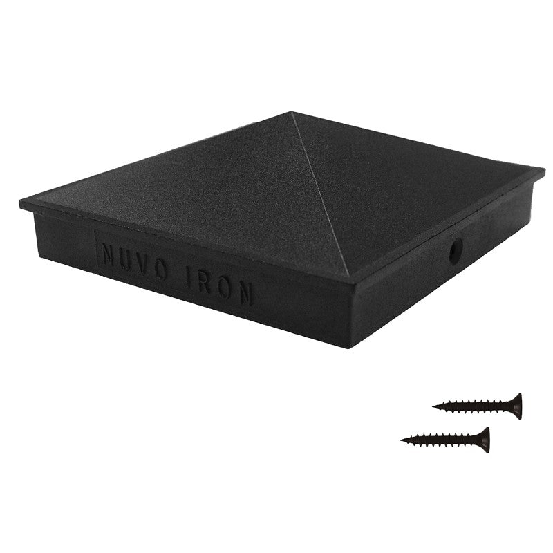 CAP POST PYRAMID BLK 3.5X3.5IN