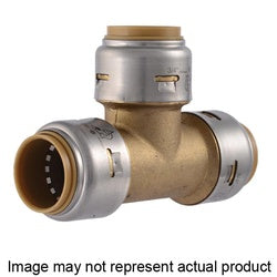 SharkBite Max UR374A Tee, 1 in, Push-to-Connect, Brass/Stainless Steel, 400 psi Pressure