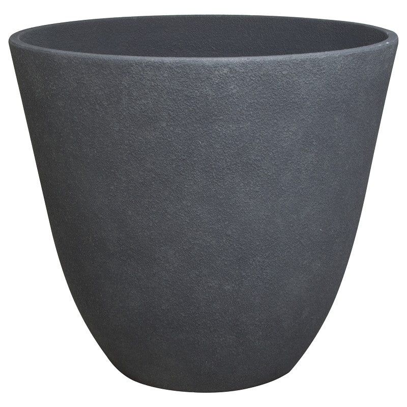 Landscapers Select PT-S044-B Planter, 22 in Dia, 20 in H, Round, Resin, Dark Monzonite, Monzonite (Pack of 4)