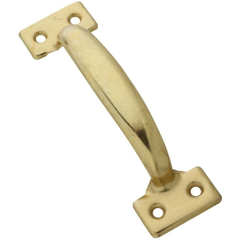 National Hardware N116-764 Door Pull, 1-3/4 in W, 1.62 in D, 6-1/2 in H, Steel, Brass