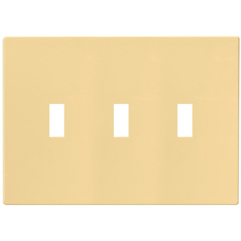 Eaton Wiring Devices PJS3V Wallplate, 4-7/8 in L, 6-3/4 in W, 3 -Gang, Polycarbonate, Ivory, High-Gloss
