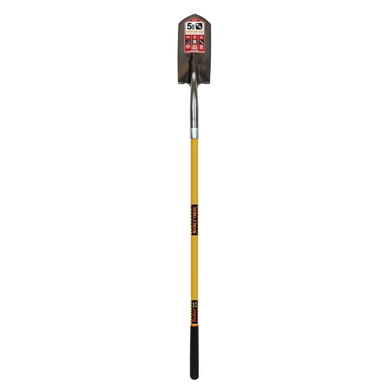 Structron S700 SpringFlex 89185 Trenching Shovel, 5 in W Blade, 14 ga Gauge, Steel Blade, Fiberglass Handle, Long Handle