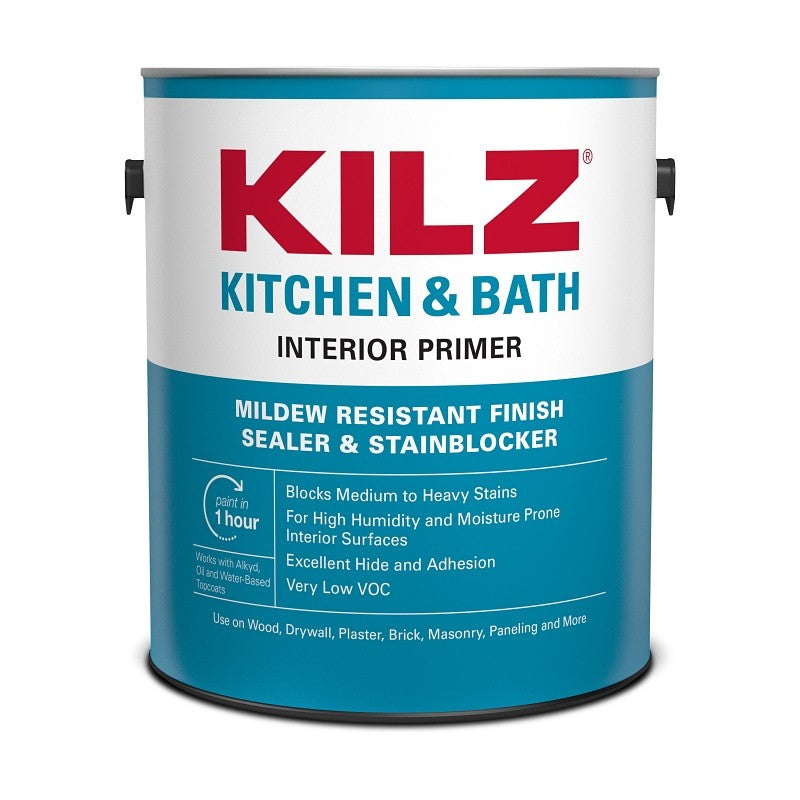 Kilz L204511 Primer, Water Base, White, 1 gal, Can (Pack of 4)