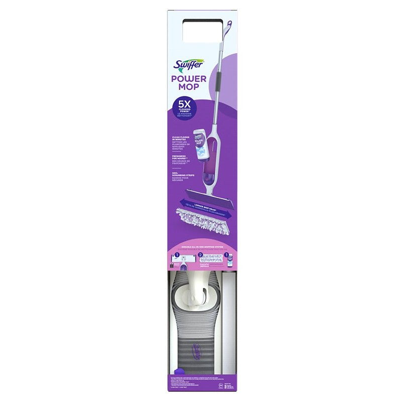 Swiffer 72417 PowerMop Multi-Surface Kit for Floor Cleaning, 9.7 oz Bottle, Pleasant, Clear (Pack of 2)