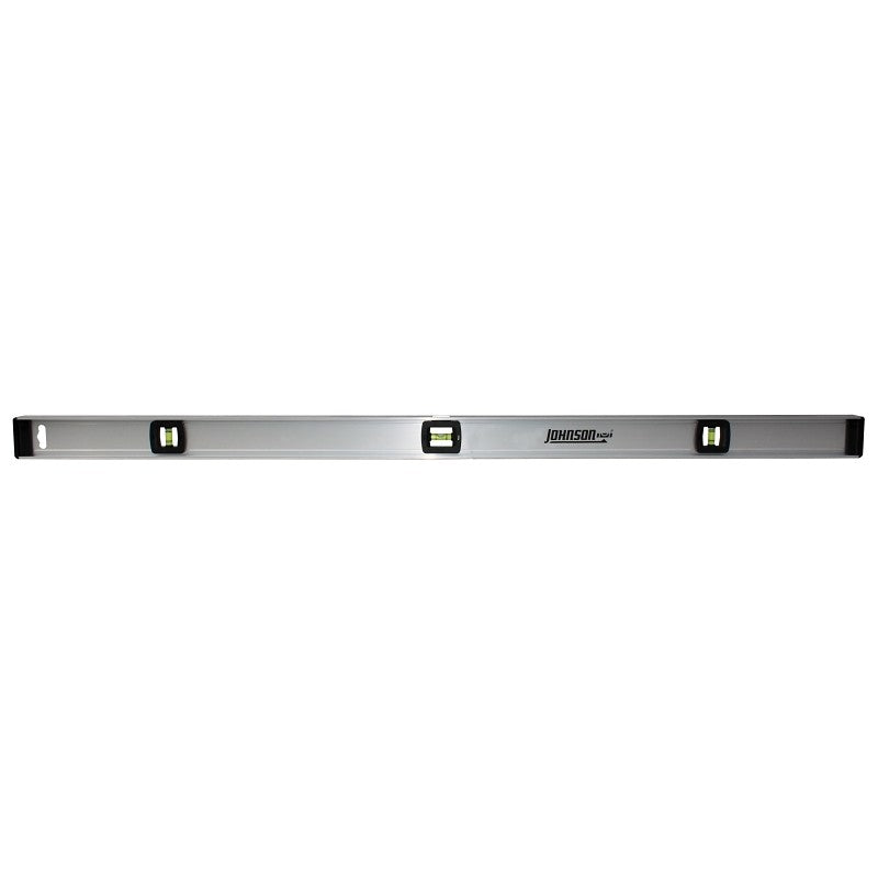 Johnson 1300-4800 I-Beam Level with Rule, 48 in L, 3-Vial, Non-Magnetic, Aluminum, Silver