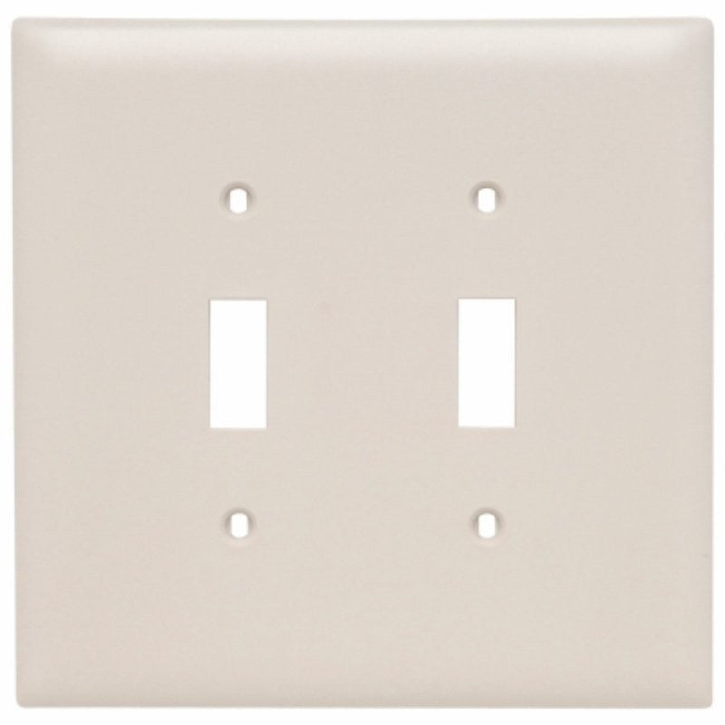 Legrand TradeMaster TPJ2LACC10 Wallplate, 4.87 in L, 4.93 in W, 2 -Gang, Nylon, Light Almond