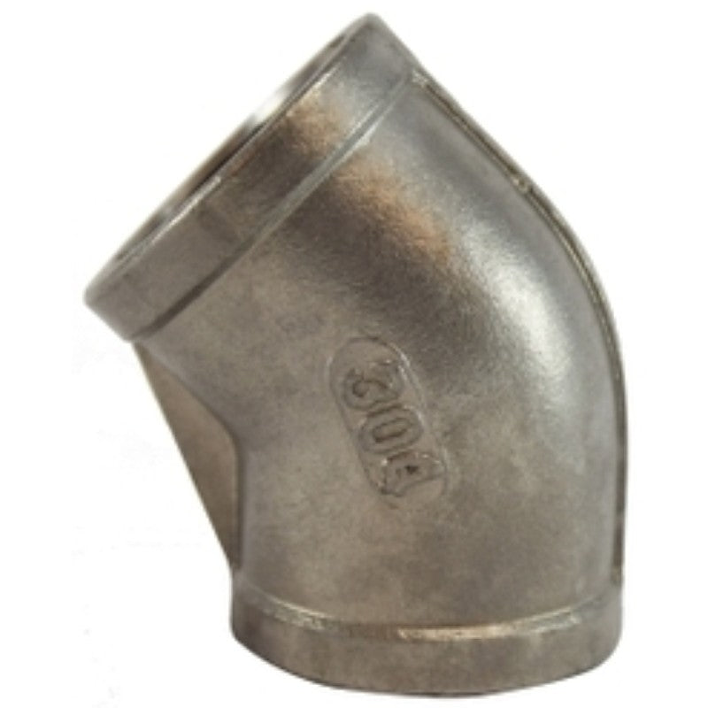 Midland Industries 62183 Pipe Elbow, 1/2 in, 45 deg Angle, Stainless Steel, 300 psi Pressure