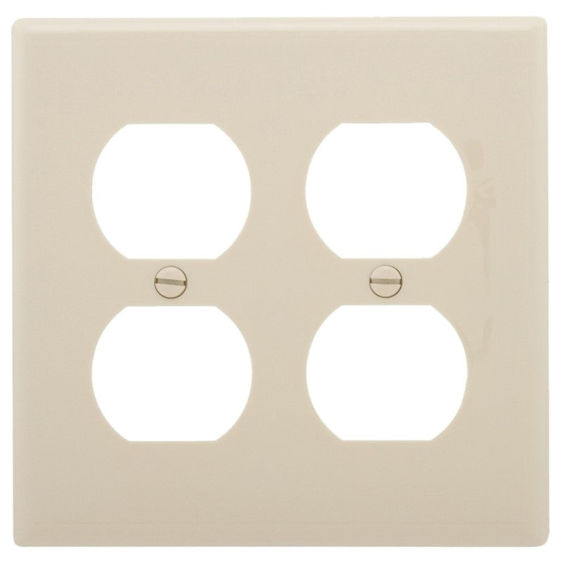 Eaton Wiring Devices 5150LA Receptacle Wallplate, 4-1/2 in L, 2-3/4 in W, Standard, 2 -Gang, Nylon, Light Almond