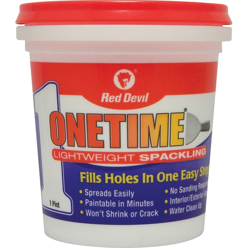 Red Devil 0548 Lightweight Spackling, Latex, Oil Base, White, 1 pt Tub