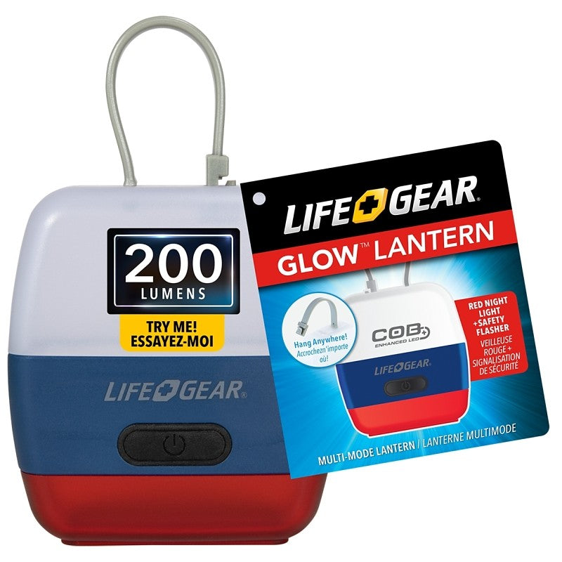 LifeGear Glow Mini Series 41-3879 Multi-Function Lantern, Alkaline Battery, Clear