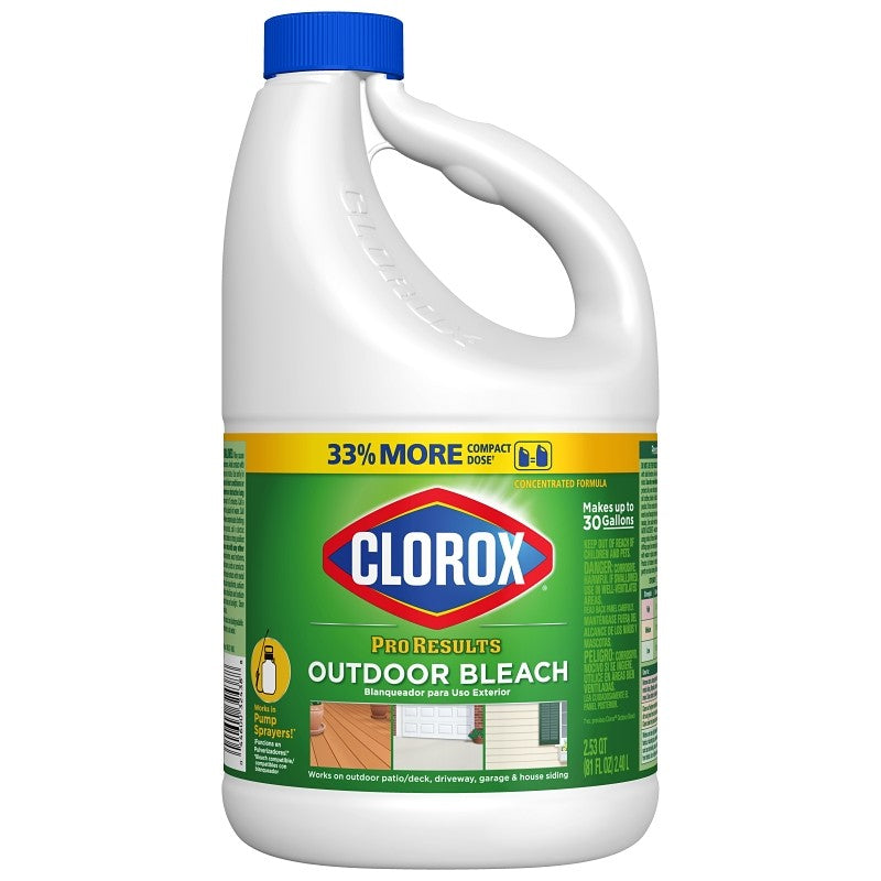 Clorox ProResults 32438 Outdoor Bleach, 81 oz, Liquid, Bleach, Pale Yellow (Pack of 6)