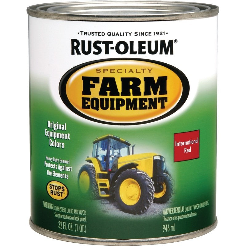 RUST-OLEUM SPECIALTY 7466502 Farm Equipment Enamel, International Red, 1 qt Can