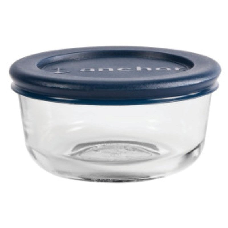 Anchor Hocking 85905L20 Kitchen Food Storage with Lid, 1 Cup, Glass, Clear, 4 in Dia, 2 in H