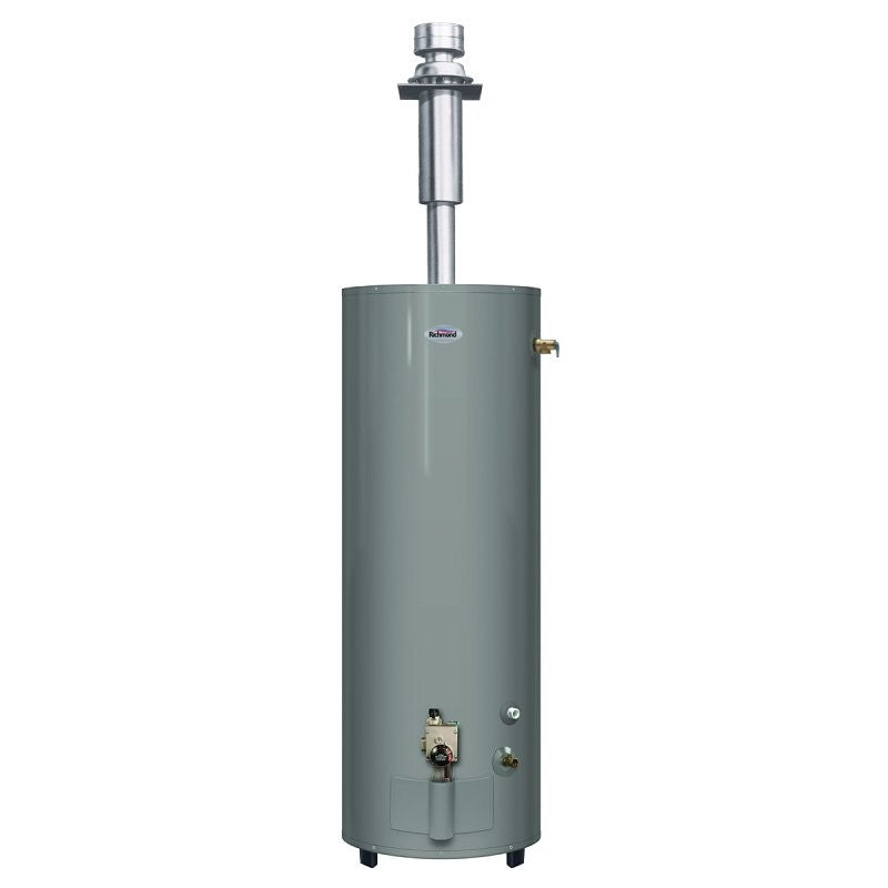 Richmond Essential Series MVR40DV3 Gas Water Heater, LP, Natural Gas, 40 gal Tank, 58 gph, 30000 Btu/hr BTU