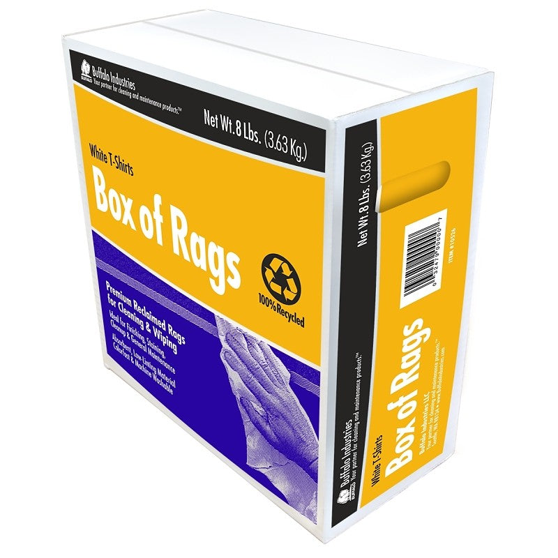 Buffalo 10526 Recycled Rag, White, 8 lb