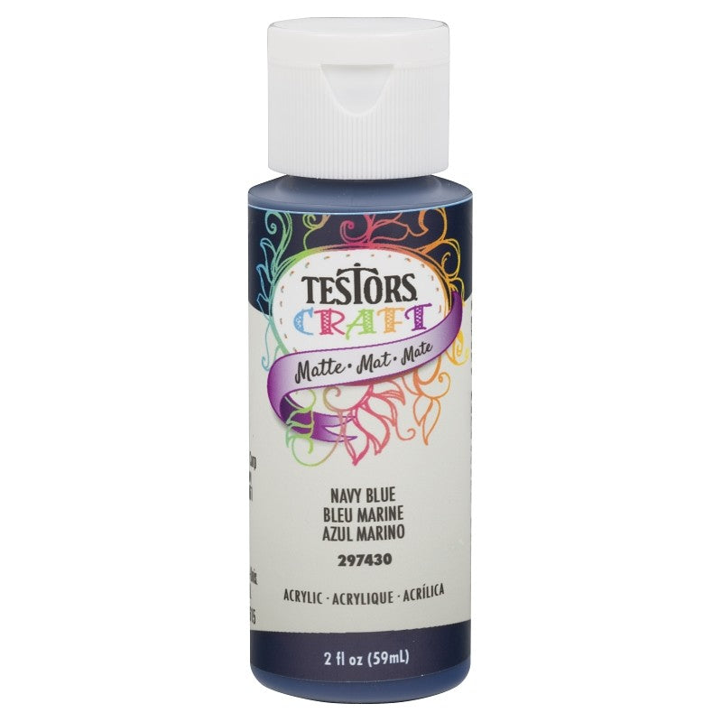 Testors 297430 Acrylic Craft Paint, Matte, Navy Blue, 2 oz, Bottle