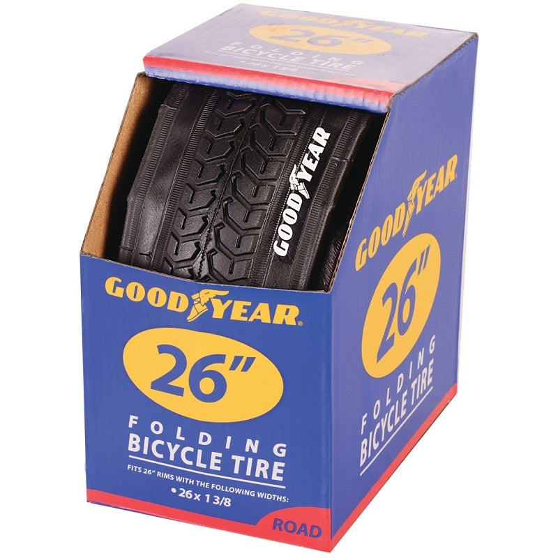 Kent 91062 Road Tire, Folding, Black, For: 26 x 1-3/8 in Rim (Pack of 2)